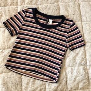 Striped H&M Crop Top Tee